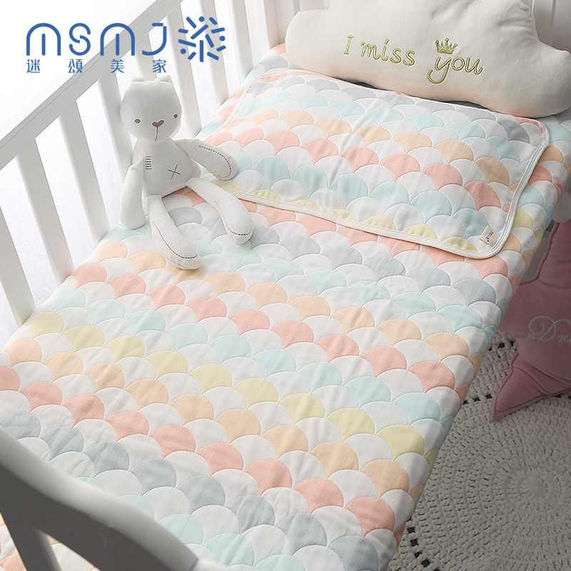 Baby gauze bed Simple cotton thickened warm baby bed sheet Children's blanket Newborn autumn and winter bedding