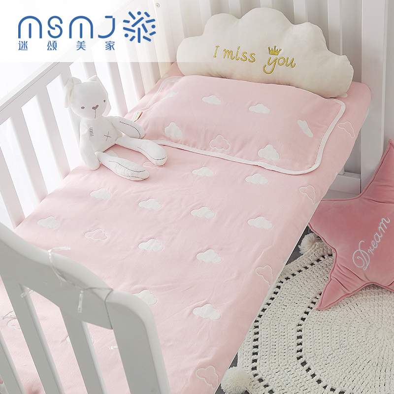 Baby bed sheet Children's six-layer gauze bed single piece Baby cotton thickened sheet Spring, summer, autumn and winter kindergarten