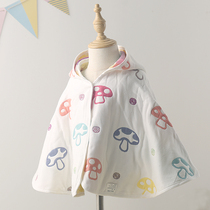 Children out cloak spring and autumn thick male and female baby cloak six layers of gauze baby cotton windproof hooded shawl