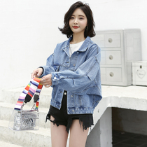 Denim jacket womens 2019 new early autumn Korean edition denim jacket female ins tide student loose bf short top