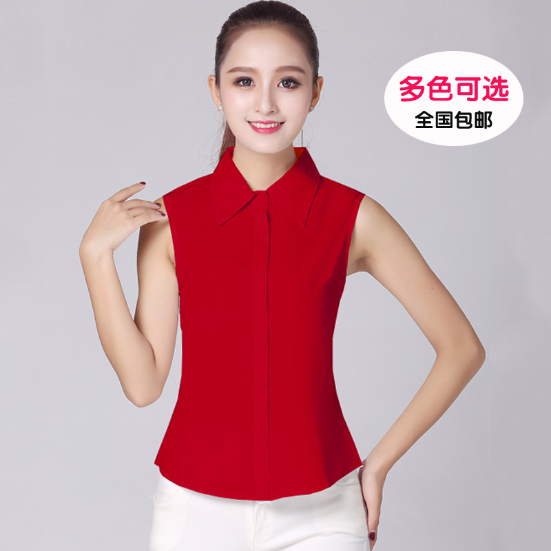 2025 New Autumn and Winter Solid Color Women's Sleeveless Korean Style Versatile Professional Loose Slimming Base Shirt with Fake Collar