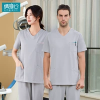 Серый+озеро синий граница с коротким рукавом (те же мужчины и женщины)