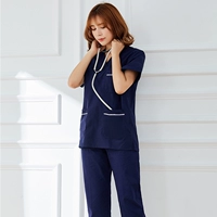 Женская тибетская синяя коротка -набор белого края