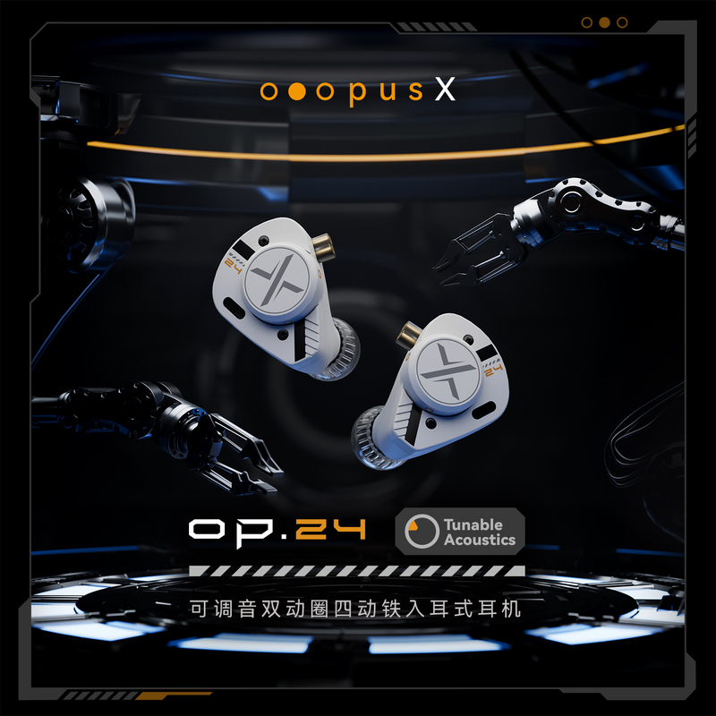 Unknown Work Ooopusx Op.24 Tunable Two-Circuit Four-Iron Six-Unit In-Ear Wired Hifi Headphones