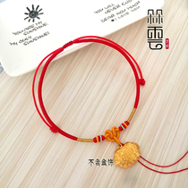 Dooduo Handmade Knitted Item Ring Baby Gold Lock Rope Baby Necklace Rope Centeno Red Rope Children Pendant Hanging Rope