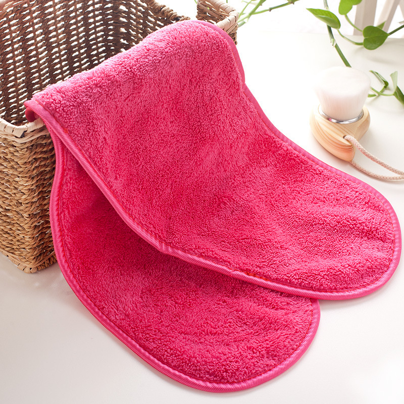 Rose Red Makeup Remover Towel 38*16 Coral Velvet Lazy Makeup Towel Beauty Cleansing Face Wash Towel Soft for Women