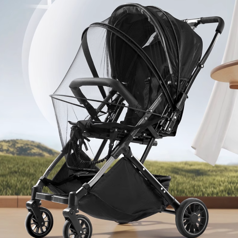 欧孕婴儿车蚊帐全罩式宝宝推车遛娃神器通用可折叠加密网纱防蚊罩