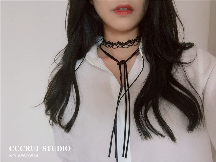 CCCRUI Ren Choker Vòng cổ nhung Trang sức đeo cổ Làm bằng tay Nhật Bản và Hàn Quốc Vòng cổ cổ ren của phụ nữ - Vòng đeo tay Cuff