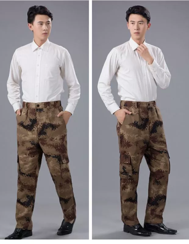 Quần da len trung niên và sang trọng dày lông Một chiếc quần len bằng da cừu thật cộng với phân bón để tăng mùa đông nam