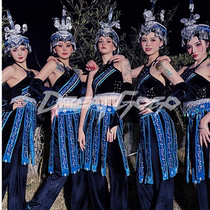 Nightclub Bar High-end Customised National Wind Themed Party Gogo Play Out Suit Miao Dance Dress Performance Suit