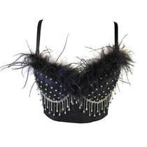 Hot girl girl groups sparkling diamond tassel camisole womens outer wear jazz dance jazz sexy midriff-baring short top