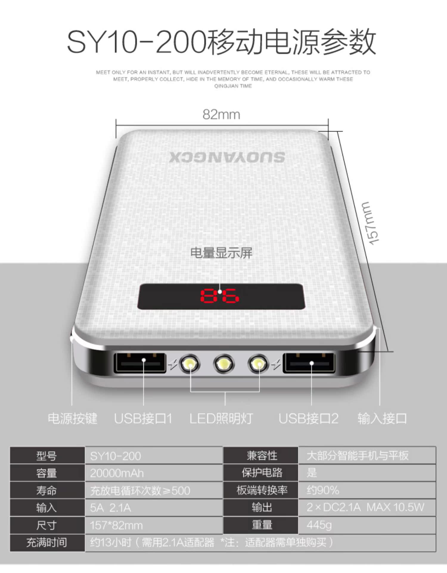 Soyang sạc kho báu sáng tạo 20000M mAh xác thực Apple kê phổ dung lượng lớn Yang Yang di động - Ngân hàng điện thoại di động pin sạc dự phòng energizer