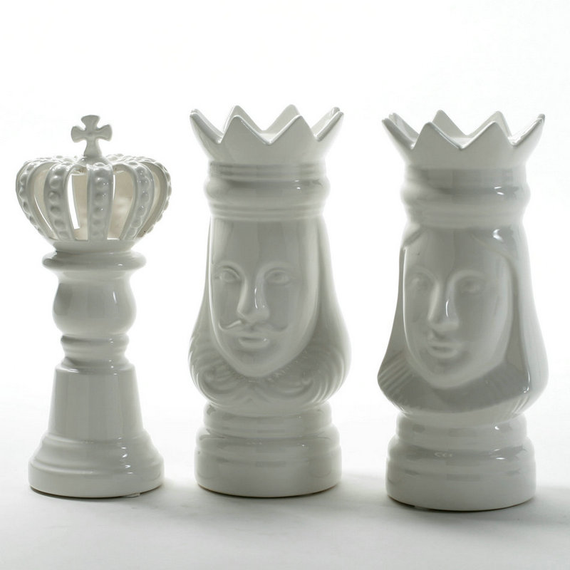 European white art ceramics chess modern model room villa living room study character decorations ornaments