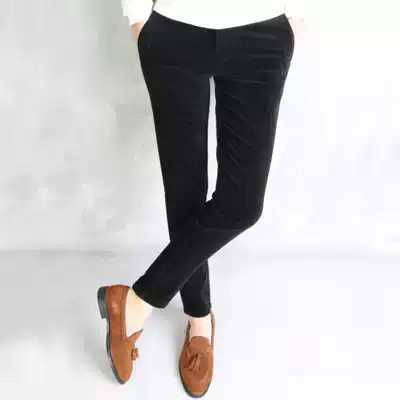 Hong Kong autumn and winter new corduroy pants men's Korean version of the trend slim cigarette tube pants fashion casual pants men's trousers