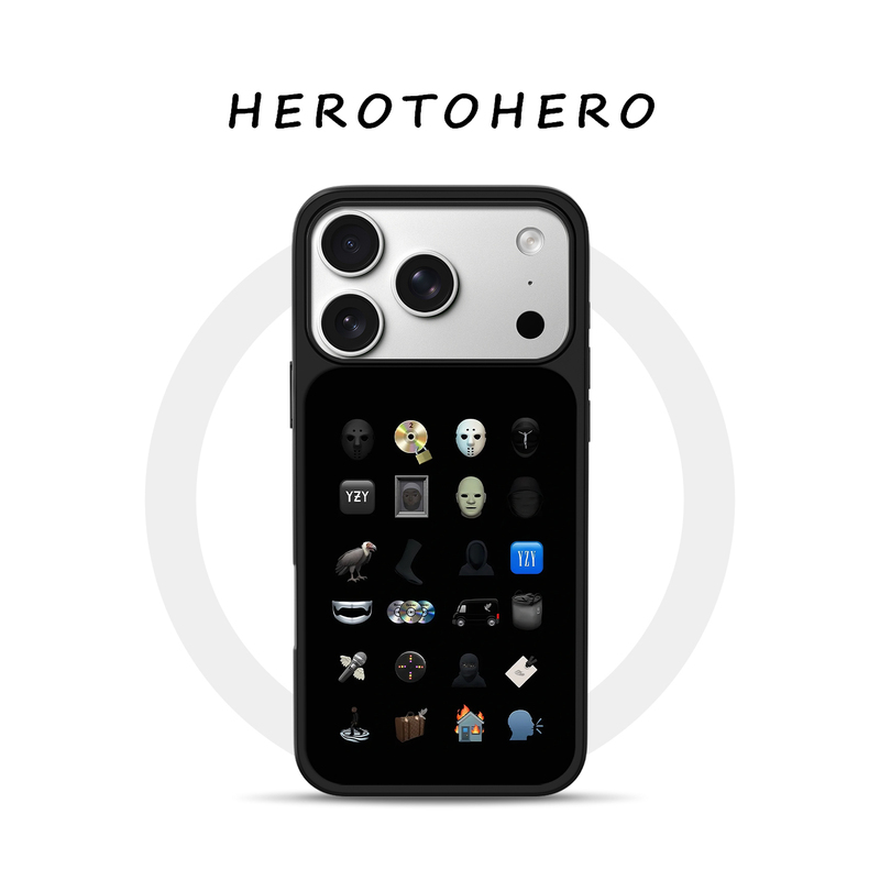 Kanye Emoji Suitable for Apple Gold-Plated Phone Case 17Promax Magnetic iPhone 16 New Model 15 Niche Art 14 Rap 13 High-End 12 American Style Phone Case Personality