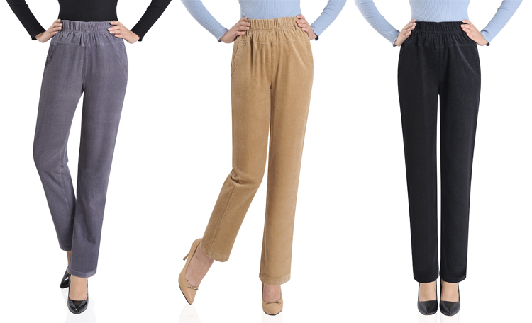 2018 thu đông trung niên quần cashmere nữ trung niên với quần cạp cao ống quần dài cạp chun cạp chun quần co giãn nữ áo kiểu nữ trung niên