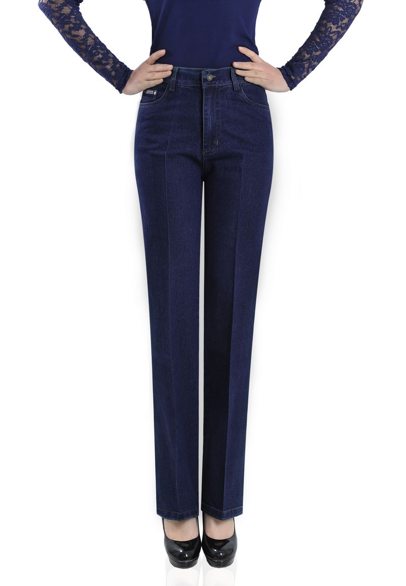 2016 mùa thu và mùa đông mùa xuân và mùa hè trung niên jeans nữ căng denim quần kích thước lớn mẹ nạp cao eo thẳng quần phụ nữ mẫu váy liền cho tuổi 40