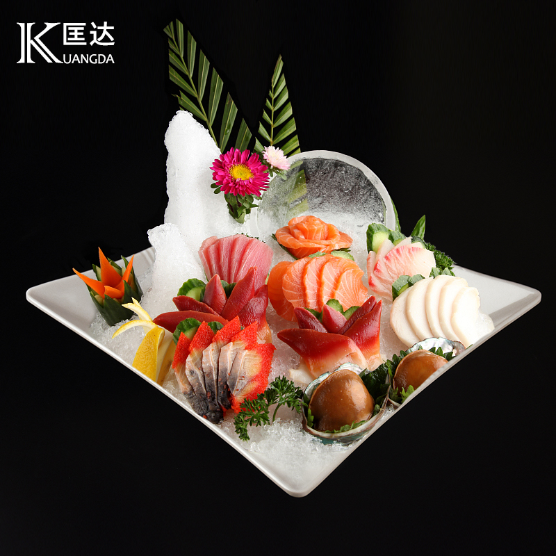 Dense Amines Seafood Ice Trays Water Fruits Pan Japan Sashimi Sushi Pan Salmon Parquet Creative Fish Raw Pan Buffet Tray Buffet Tray