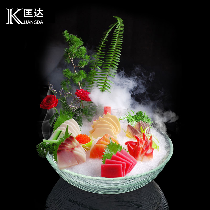 Acrylic sashimi plate Sushi plate Japanese and Korean cuisine Plastic disc Bar KTV fruit plate Fish raw seafood ice plate
