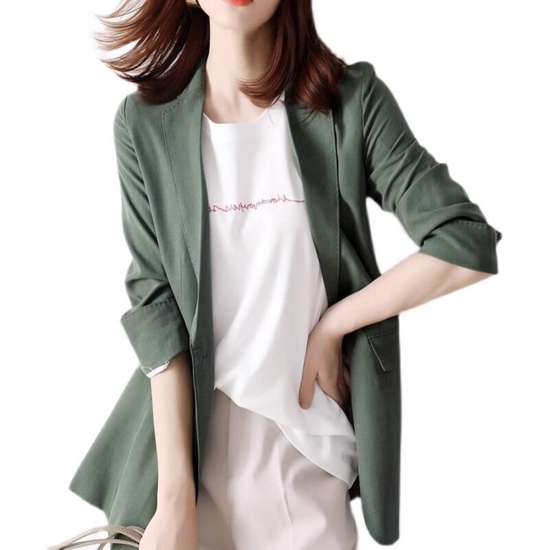 Trendy Plus-Size Women's Thin Blazer Jacket for Summer, Fashionable Casual Sun-Protective Professional Suit Top