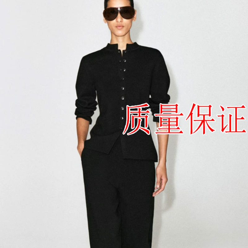 Original Cs Women's Clothing Standard Fit Merino Blend Cardigan Black 2026 Autumn New Product 1351375001