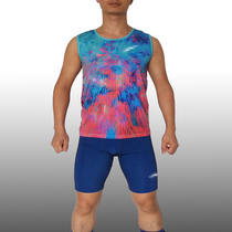 Diamond League Su Bingtian with the same radiation flower split track suit Sprint fast tight track suit