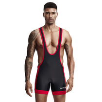 Mens low waist one-piece stretch bodysuit Camisole Sexy multi-purpose training wrestling suit weightlifting suit