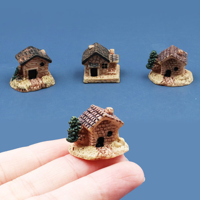 Cute Mini Small Room House Microscape Microminiature Model Pendulum resin Toys ultra small number DIY decorations