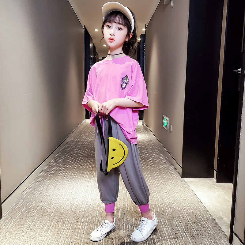 Cô gái Summer Outfit 2020 New Mid-Năm Kids Fashion Summer Girls Phong cách trẻ em Net đỏ hai mảnh.