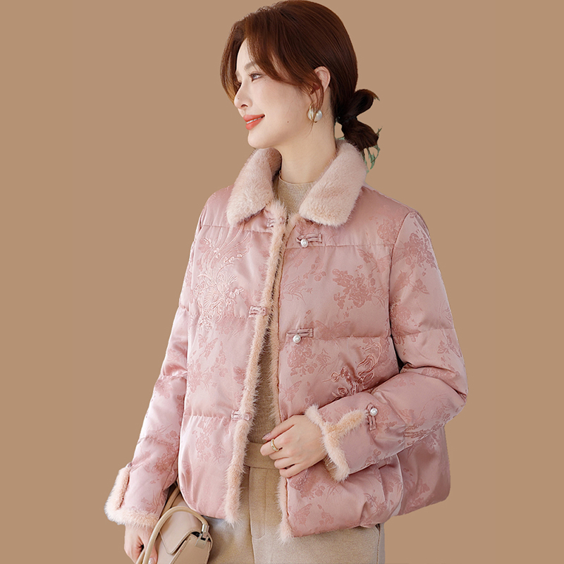 New Chinese-Style Mom's Winter Fashion down Cotton Jacket 2025 New Model National Style Middle-Aged and Elderly Women's Autumn and Winter Warm Cotton Coat
