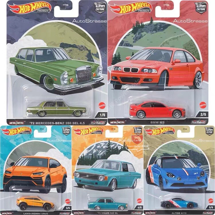 Hot Wheels Hot Wheels Automotive Culture 1:64 Automotive Road Mercedes-Benz 280 Bmw M3 Volvo