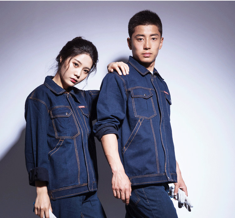 Quần yếm nam phù hợp với quần áo cotton nam hàn denim quần áo bảo hộ chống co giãn quần áo denim mặc đồng phục công nhân quần giữ nhiệt
