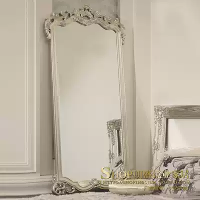High-end bedroom full-length mirror American carved wall-mounted cloakroom full-length mirror landmark household full-length mirror Nordic