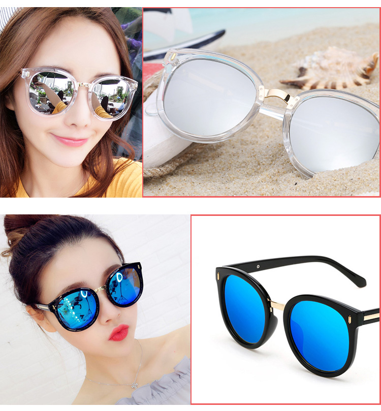 Kính râm mới 2018 nữ phiên bản Hàn Quốc của ngôi sao thời trang kính mỏng kính lớn hộp tròn mặt kính râm đôi kính versace
