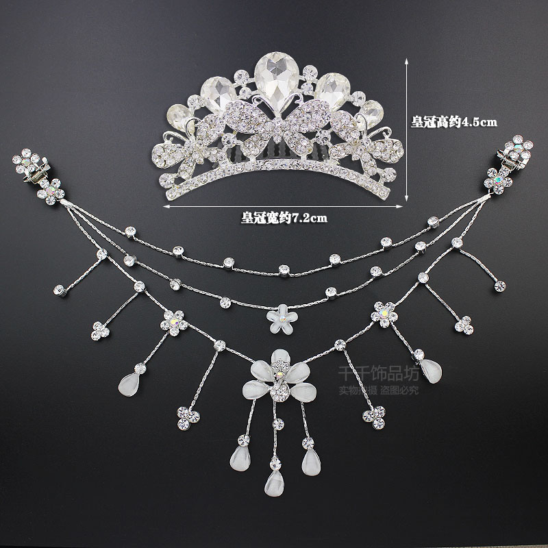 Trẻ em trán headgear tiara cô gái công chúa trang trí chuỗi kẹp tóc trán chuỗi lông mày mặt dây chuyền cô dâu tóc phụ kiện