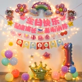 Украшение на день рождения, макет сцены, воздушные шары, годовалая девочка, дети, товары для счастливой вечеринки, Интернет, знаменитости, фон, стена