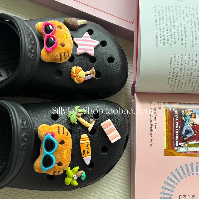 [Island Vacation] Crocs Charms Sunglasses Kitty Clog Shoe Charms Cute Shoe Accessories