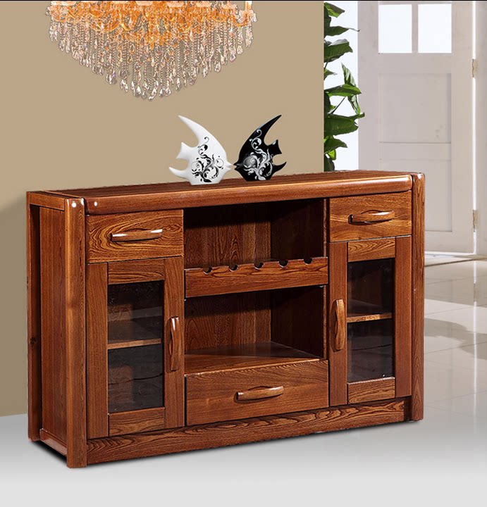 Elm solid wood sideboard All solid wood furniture Living and dining room All solid wood wine cabinet Overall cabinet storage cabinet Living room furniture