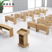 Bàn ghế văn phòng Bắc Kinh bàn đào tạo bàn học sinh và ghế sửa chữa bàn ghế lớp đôi bàn dài ba người bục giảng - Nội thất giảng dạy tại trường