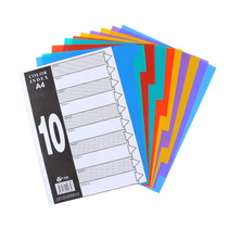 Fudekuai plastic color separator card A4 quick work clip paging folder label separator page 10 grid index page