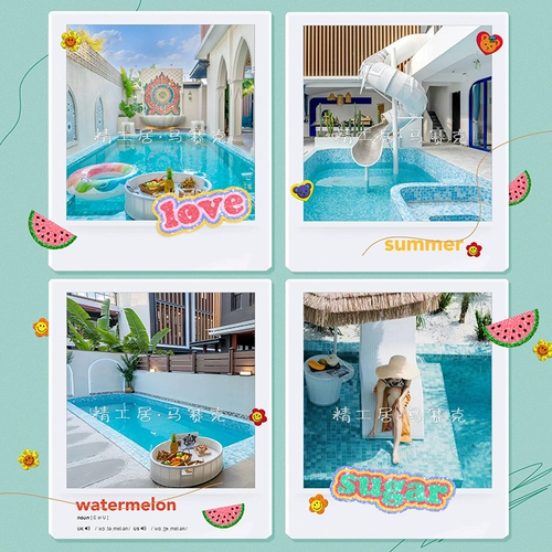 Керамическая мозаичная плитка плавательная бассейн кухонная раковина ванная комната бассейн Синий дуга кирпичная инь и ян