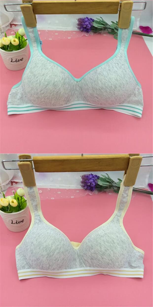 Mùa hè nữ sinh đồ lót không có vòng thép áo ngực cotton định hình áo ngực cotton ba khóa phát triển thời kỳ thể thao áo bra đẹp