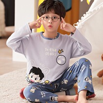 Pajamas Boy 2022 new autumn children pure cotton long sleeve cartoon 10 - 14 year old boy home suit thin 9