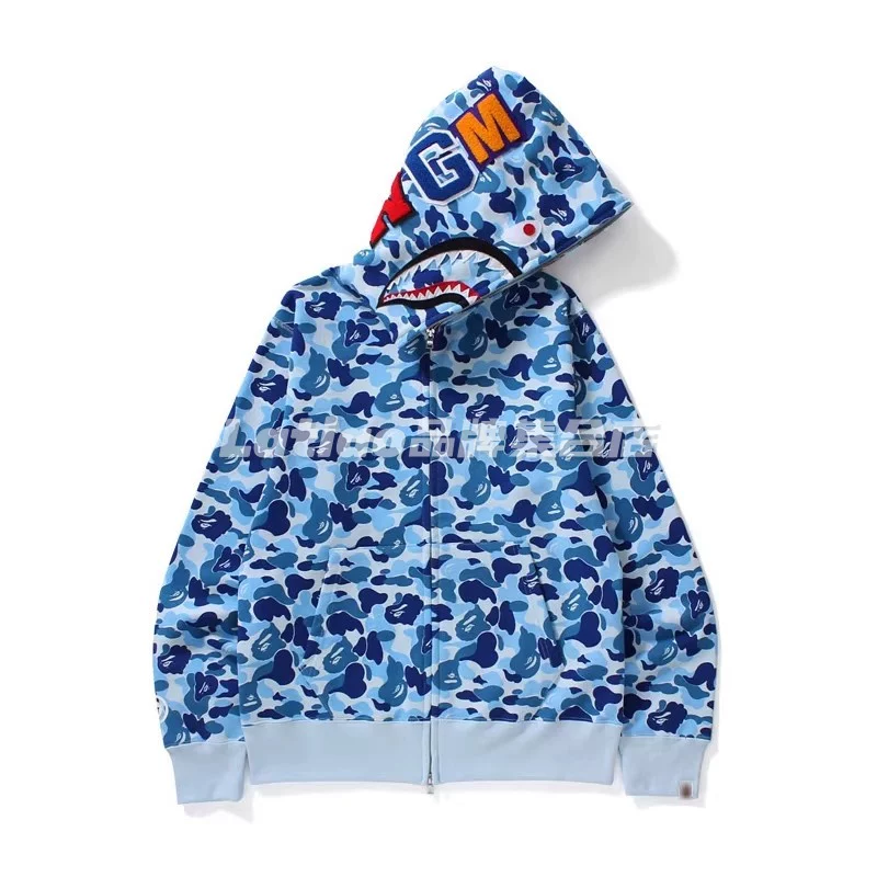 Spot BAPE ABC CAMO SHARK Newjeans в том же стиле 25 новая камуфляжная акула толстовка куртка