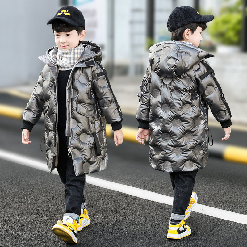 Korean boy plus velvet thickened cotton-padded clothes autumn and winter cotton-padded jacket 2022 children's boys foreign style big children's down cotton-padded clothes