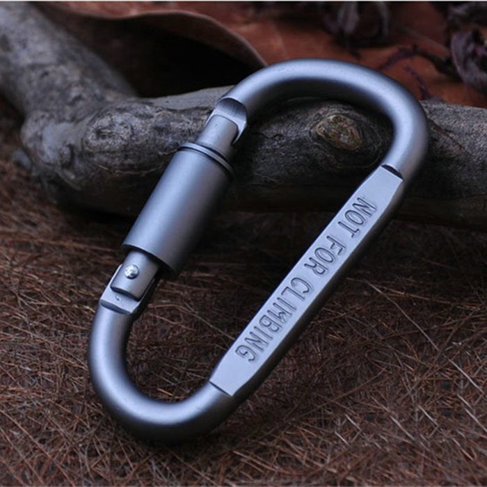 Outdoor travel equipment aluminum alloy hanging buckle multi-function with lock quick hanging carabiner keychain D-type durable