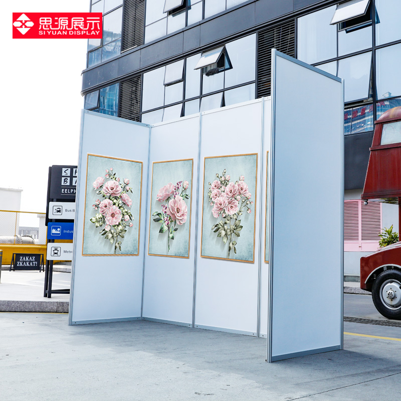 Set up Exhibition Octagonal Prism Exhibition Board Aluminum Alloy Frame Exhibition Shelf Photography Exhibition exhibition Special book exhibition board