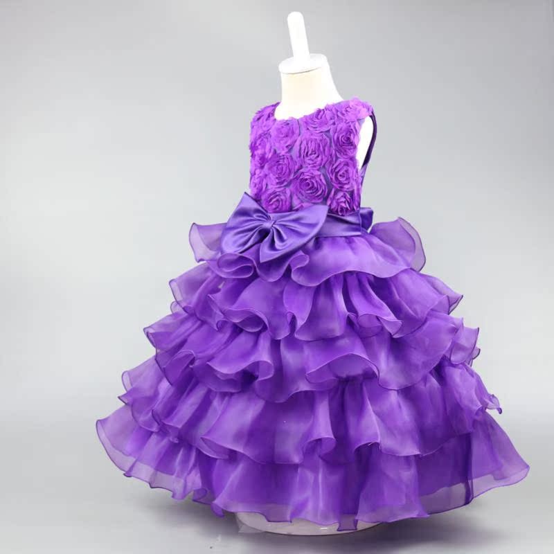 Big virgin bé bên sân khấu catwalk đầm hoa hồng lớp bánh pettiskirt sinh nhật công chúa váy vest bé trai model hàn quốc