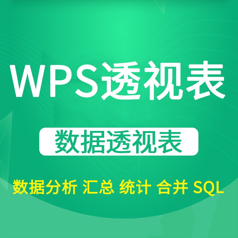 WPS数据透视表视频教程分析汇总统计合并SQL应用全套教学