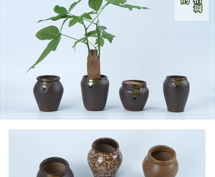 Handmade gốm gốm jar hoa bình hoa nồi gốm đất nung cổ xưa nhỏ hoa chèn đồ trang trí - Vase / Bồn hoa & Kệ chậu cây xi măng